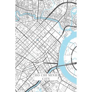 Mapa Ho Chi Minh City white, (26.7 x 40 cm)