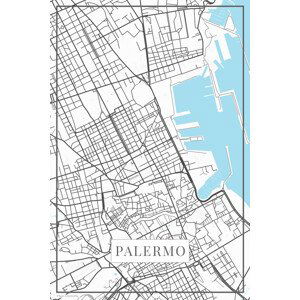 Mapa Palermo white, (26.7 x 40 cm)