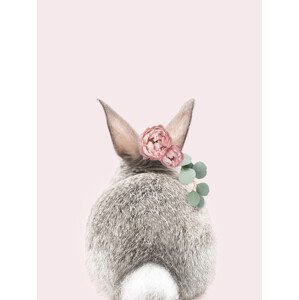 Ilustrace Flower crown bunny tail pink, Sisi & Seb, (30 x 40 cm)