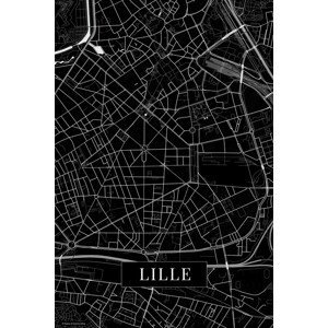 Mapa Lille black, (26.7 x 40 cm)
