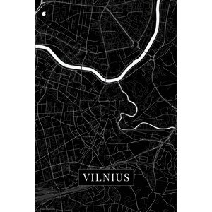 Mapa Vilnius black, (26.7 x 40 cm)