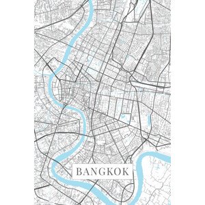 Mapa Bangkok white, (26.7 x 40 cm)