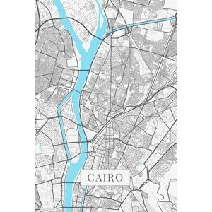 Mapa Cairo white, (26.7 x 40 cm)