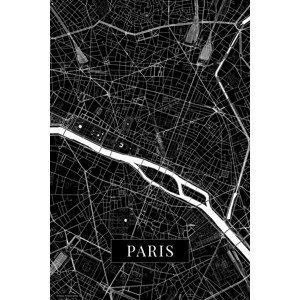 Mapa Paris black, (26.7 x 40 cm)