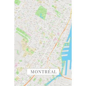 Mapa Montreal color, (26.7 x 40 cm)
