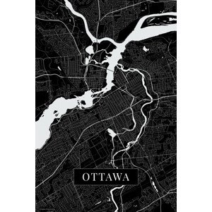 Mapa Ottawa black, (26.7 x 40 cm)