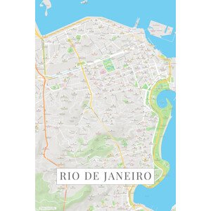 Mapa Rio de Janeiro color, (26.7 x 40 cm)