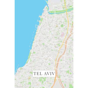 Mapa Tel Aviv color, (26.7 x 40 cm)