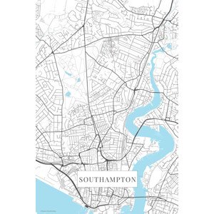 Mapa Southampton white, (26.7 x 40 cm)