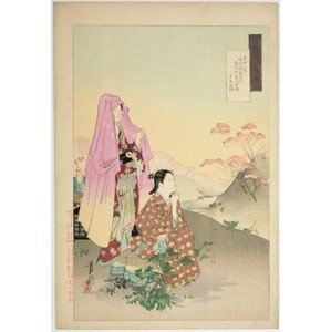Gekko, Ogata - Obrazová reprodukce Women Admiring Maples, (26.7 x 40 cm)