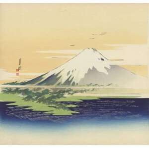 Gekko, Ogata - Obrazová reprodukce Fuji from the beach at Mio, (40 x 40 cm)