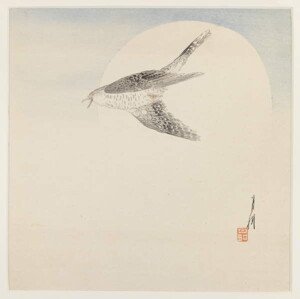 Gekko, Ogata - Obrazová reprodukce Nightingale Flying by Moon, (40 x 40 cm)