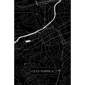 Mapa Cluj Napoca black, (26.7 x 40 cm)