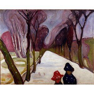 Munch, Edvard - Obrazová reprodukce Allee in a whirlwind of snow, (40 x 30 cm)