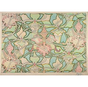 Mucha, Alphonse Marie - Obrazová reprodukce Wallpaper design, (40 x 30 cm)