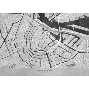 Mapa Gray vintage map of Amsterdam, Blursbyai, (40 x 30 cm)