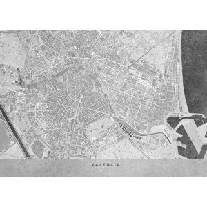 Mapa Gray vintage map of Valencia, Blursbyai, (40 x 30 cm)