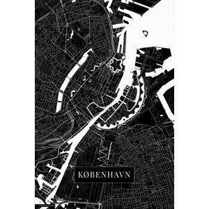 Mapa København black, (26.7 x 40 cm)