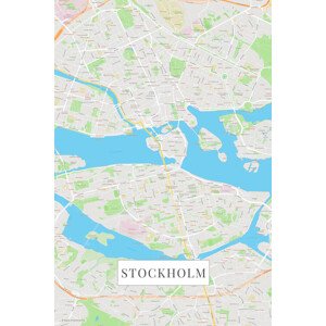 Mapa Stockholm color, (26.7 x 40 cm)