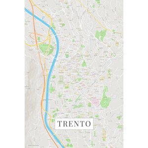 Mapa Trento color, (26.7 x 40 cm)