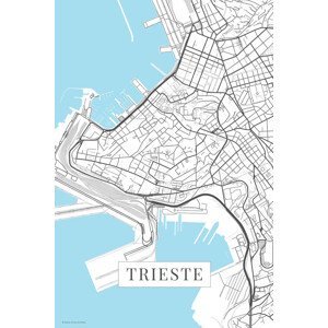 Mapa Terst white, (26.7 x 40 cm)