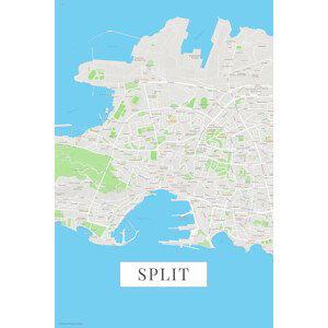 Mapa Split color, (26.7 x 40 cm)