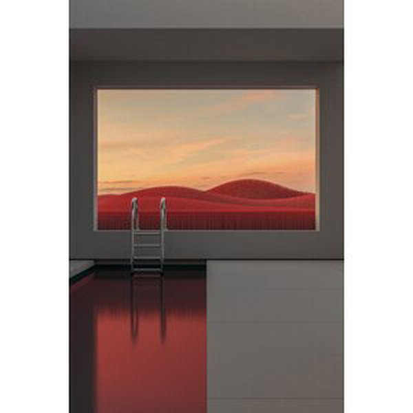 Umělecká fotografie Minimal interior with a red field at sunset series 1, Javier Pardina, (26.7 x 40 cm)