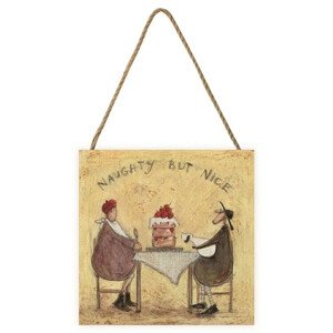 Dřevěný obraz Sam Toft - Naughty But Nice, (20 x 20 cm)