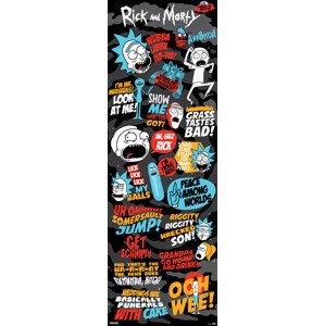 Plakát, Obraz - Rick and Morty - Frases, (53 x 158 cm)