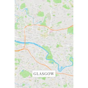 Mapa Glasgow color, POSTERS, (26.7 x 40 cm)