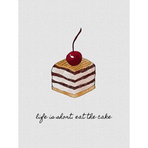 Ilustrace Life Is Short Eat The Cake, Orara Studio, (30 x 40 cm)