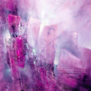 Ilustrace the bright side - pink with a hint of purple, Annette Schmucker, (40 x 40 cm)