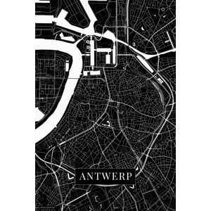 Mapa Antwewrp black, (26.7 x 40 cm)