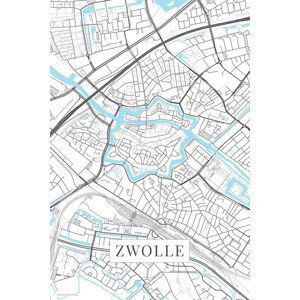 Mapa Zwolle white, (26.7 x 40 cm)