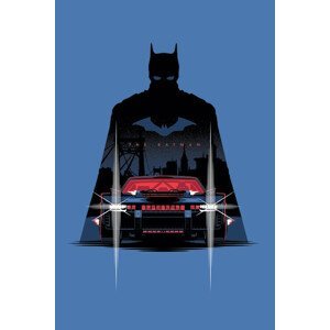 Umělecký tisk Batman - Batmobile, (26.7 x 40 cm)