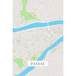 Mapa Passau color, POSTERS, (26.7 x 40 cm)