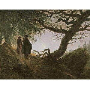 Friedrich, Caspar David - Obrazová reprodukce A man and woman contemplating moon, (40 x 30 cm)