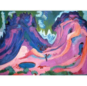 Obrazová reprodukce The Amselfluh (Pink & Purple Landscape) - Ernst Ludwig Kirchner, (40 x 30 cm)