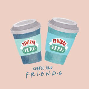 Umělecký tisk Friends - Coffee and Friends, (40 x 40 cm)