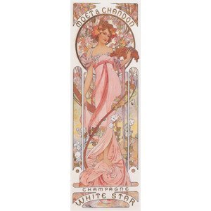 Obrazová reprodukce Moët & Chandon White Star Champagne (Beautiful Art Nouveau Lady, Advertisement) - Alfons / Alphonse Mucha, (20 x 60 cm)