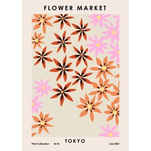 Ilustrace Flower Market Tokyo, NKTN, (30 x 40 cm)