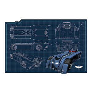 Umělecký tisk Batmobil - Blueprint, (40 x 26.7 cm)