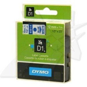 Originální páska Dymo 45014, S0720540, modrý tisk/bílý podklad, 7m, 12mm, D1
