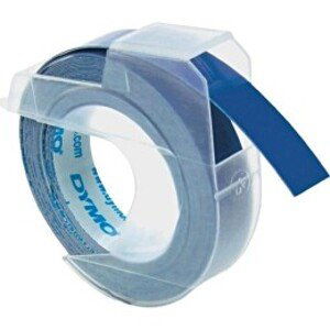 Originální páska do tiskárny Dymo  štítků, Dymo, S0898140, bílý tisk/modrý podklad, 3m, 9mm, baleno po 10 ks, cena za 1 ks, 3D