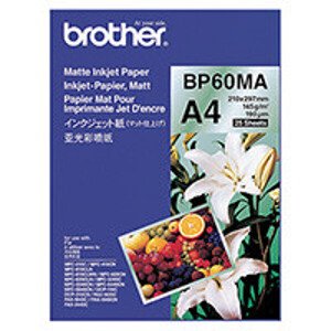 Brother Matte Inkjet Paper, foto papír, matný, bílý, A4, 145 g/m2, 25 ks, BP60MA, inkoustový