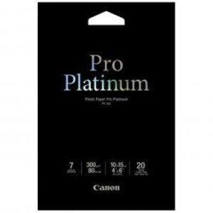 Canon Photo Paper Pro Platinum, lesklý, bílý, 10x15cm, 4x6, 300 g/m2, 20 ks, PT-101 inkoustový