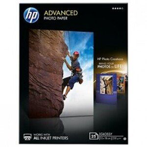 HP Advanced Glossy Photo Paper, foto papír, lesklý, zdokonalený, bílý, 13x18cm, 5x7", 250 g/m2, 25 ks, Q8696A, inkoustový,bez okra