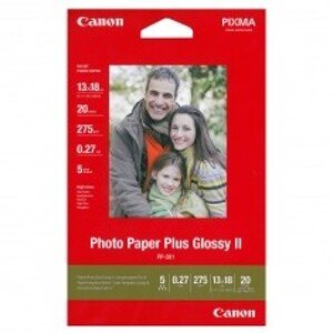 Canon Photo Paper Plus Glossy, foto papír, lesklý, bílý, 13x18cm, 5x7", 275 g/m2, 20 ks, PP-201 5x7, inkoustový