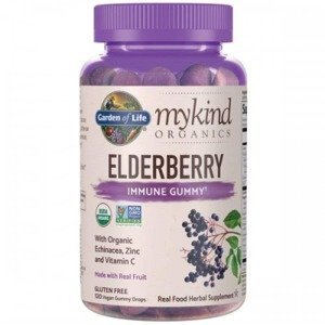 Garden of Life Mykind Organics Elderberry Gummy - Bezinka – 120 vegan gumových vitamínů (imunita děti a dospělí)