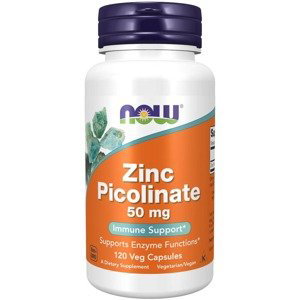 Now Foods Zinc Picolinate – zinek pikolinát 50 mg 120 rostlinných kapslí